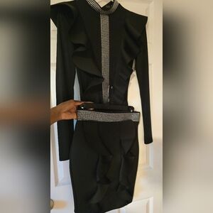 Black Jumpsuit with Silver Accents